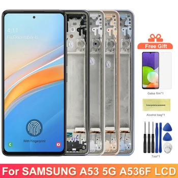 Super AMOLED A53 5G Ecran cu rama, pentru Samsung Galaxy A53 5G A536 A536B A536U Display Lcd Touch Ecran Înlocuire