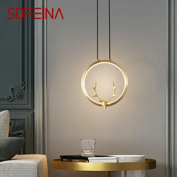 SOFEINA Contemporane Cupru Pandantiv de Iluminat cu LED 3 Culori de Alamă de Aur Agățat Lampă de Lux Creative Decor pentru Casa Dormitor