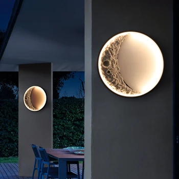 modernă cu LED-uri impermeabil în aer liber Peisaj lampă de perete IP65 luna de Aluminiu de Perete sconces Pridvor exterior de Perete de lumină lampă de grădină vilă