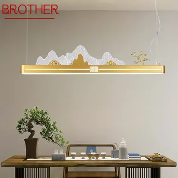 FRATELE LED 3 Culori Moderne Lumini Pandantiv Stil Chinezesc Peisaj de Aur de Lux Casa de Ceai Living Candelabru