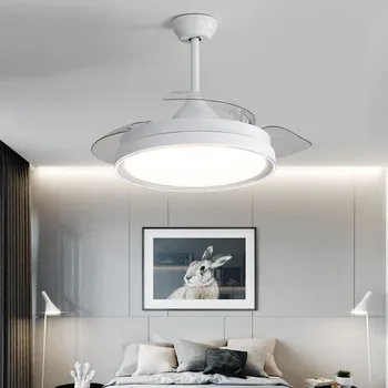 Led Celing Fan Pandantiv Lumină Lampă Candelabru Nordic stealth camera de zi mese de pat casă modernă simplu tricolor