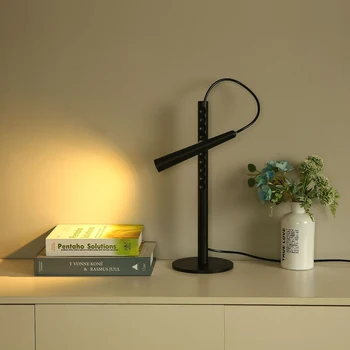 Modernă cu LED-uri lumini Nordice negru lampă de masă creative lămpi de masă pentru dormitor birou de studiu lampă de noptieră Simplu decor acasă de Iluminat