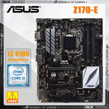 ASUS Z170-E Placa de baza LGA 1151 Potrivit pentru Core i7/i5/i3 / USB3.0 M. 2 SATA3 i3 6100 PROCESOR Placa de baza Combinație