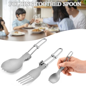 Titaniums Furci Spoon Cină Siguranță Inoxidabil Durabil Tacâmuri De Bucătărie Birou