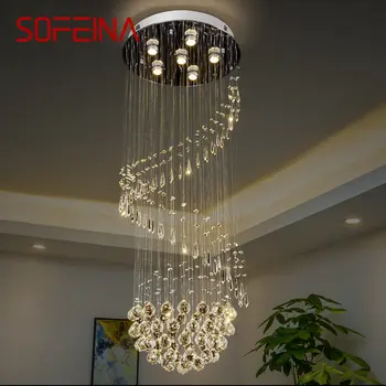 SOFEINA Moderne de Cristal Agățat Pandantiv Lumina LED-uri de Lux Creative Roti Candelabru Lampă pentru Casa Living Vilă Duplex