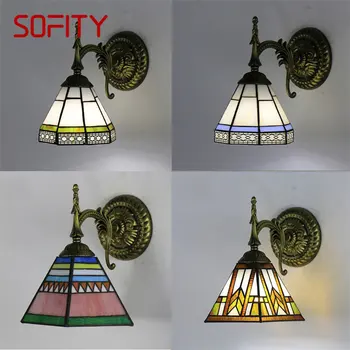 DEBBY Europeană Stil Tiffany Lampă de Perete LED-uri Creative Epocă Simplu Tranșee Lumina pentru Casa Living Balcon Culoar