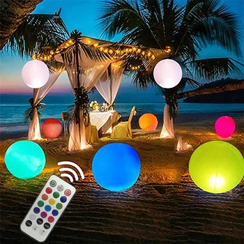 40CM LED-uri Stralucitoare Minge de Plajă de Control de la Distanță De 13 Culori rezistent la apa Gonflabila Plutitoare Lumina Piscina Curte Gazon Petrecere Lampa Decor