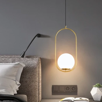 Ditoon candelabru Postmodern Living/Sala de Mese a Condus candelabru de Sticlă Design de Minge de Lampchandelier Țeavă de Oțel Lampa