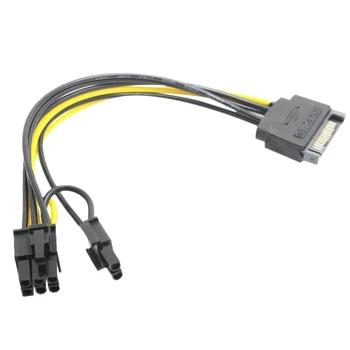 SATA 15Pin de sex Masculin La 8pini(6+2) PCI-E Cablu de Alimentare Cablu SATA 15 Pini La 8 Pini Cablu 18AWG Sârmă Pentru Card Grafic