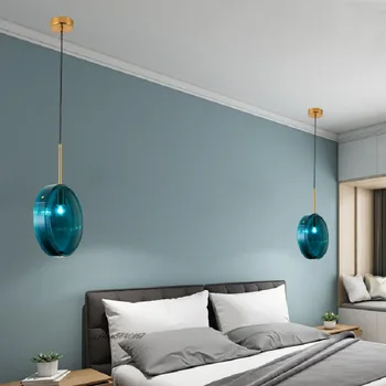 Pandantiv cu LED-uri lampă Nordic Lux Sticlă Minimalist Designer Hanglamp pentru Camera de zi Mese Lămpi Decor Dormitor lumină masă masă