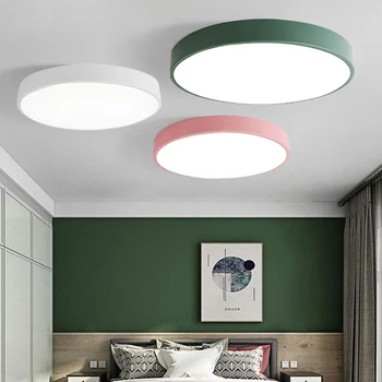 Simplu Rotunde Colorate lumini Plafon creative living dormitor camera copiilor culoar LED lampă de plafon