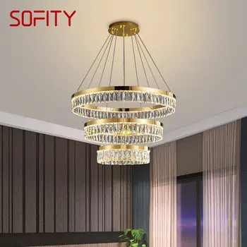 SOFITY Moderne de Cristal Pandantiv Lampă cu LED-uri de Creatie de Lux Inele Rotunde Candelabru Lumina Home Decor Pentru Living Sala de Mese
