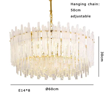 Pandantiv cu LED-uri lampă Modernă Nordic Cristal de lux Suspensie Aur Cameră Decor Estompat Agățat de Fixare lumina de Acasă