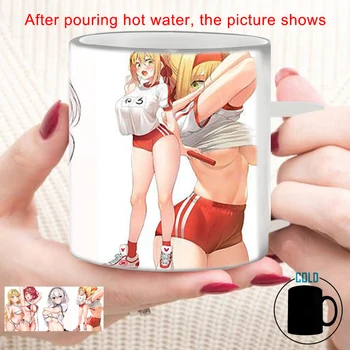 Decolorarea Cana de Cafea Anime Creativ de Schimbare a Culorii Cana 4 Frumuseti Sexy BSKT-137 Drinkware Termosenzitivi Cani Cesti de Cafea