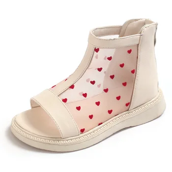 Fete sandale Respirabil printesa pantofi cut-out pentru copii casual pantofi pentru copii non-alunecare stras plasă de Sandale Romane pentru fete
