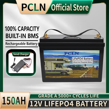 12V 150Ah LiFePO4 baterie Litiu Fosfat de Fier Baterie Built-in BMS 5000 de Cicluri Pentru Înlocuirea cele Mai de Alimentare de Rezervă Acasă de Stocare a Energiei