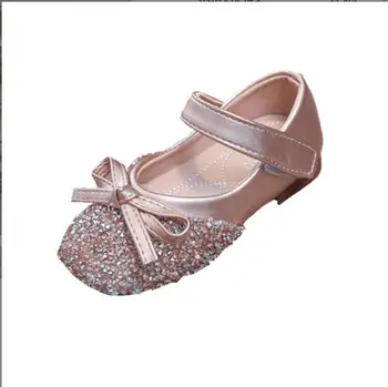 Primăvara Summerhildrens Pantofi din Piele de Perle Strasuri Stralucitoare Copii Printesa Pantofi Fete Pantofi Pentru Petrecerea de Nunta Arc pantofi