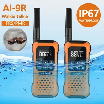 Airiton AI-9R Plutitoare Walkie Talkie IP67 rezistent la apa Walkie-talkie PMR Portabile 2 modul Radio pentru Pescuit, Caiac, Drumeții