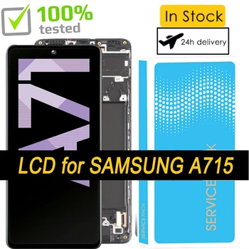 100% Original AMOLED Pentru Samsung Galaxy A71 Touch LCD Digitizer Senzor de Sticlă de Asamblare Pentru Samsung A71 Display A715 A715F A715FD