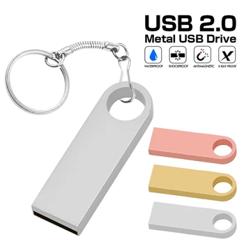Noul Usb Flash Drive 64GB 32GB 16GB 8GB 4GB Pen Drive флешка Unitate Flash rezistent la apa de Argint U Disc Memoria Cel Stick Usb Cadou