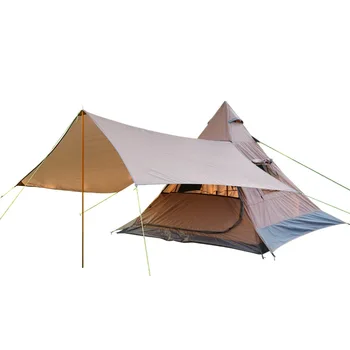 În aer liber Indian Piramida Cort de 3-4 persoane Camping Folding Plafon rezistent la Intemperii și UV rezistent la Cort de Camping