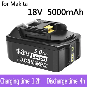 100% Originale Makita 18V 5000mAh baterie Reîncărcabilă Instrumente de Putere Baterie cu LED baterie Li-ion de Înlocuire LXT BL1860B BL1860 BL1850