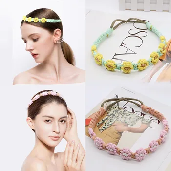 New Little Daisy Bentita Elastic Țesute Manual Hairband Fete Simple Pic De Susținere Proaspete Ornament De Par