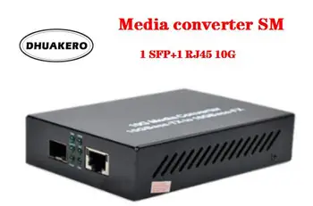 transport gratuit AB295 Fibra Optica Media Converter de Emisie-recepție SM 1 SFP+ 1 RJ45 10G