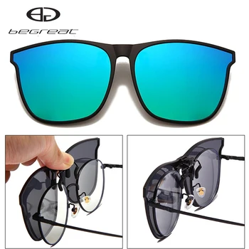 Fi foarte bună Polarizati Clip-On ochelari de Soare Barbati Femei Fotocromatică Șofer Mașină de Ochelari de vedere de Noapte de Epocă Pătrat Ochelari de Soare Oculos