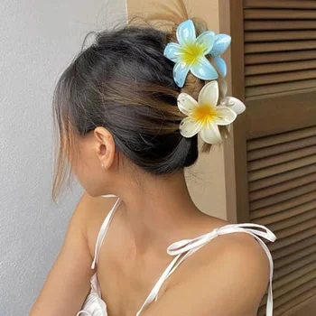 Drăguț Floare De Par Clip Fete De Colorat Ou Forma De Floare De Păr Gheare Acrilice Coada De Cal De Păr Clipuri De Nunta Hawaiian Party De Păr Cosmetice