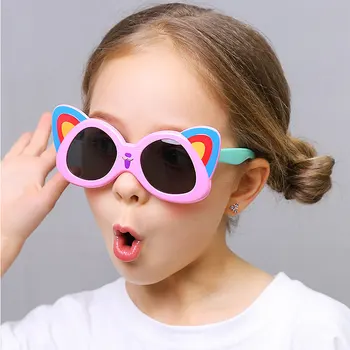 Ochi de pisica ochelari de Soare Copii Polarizate Fete Băiatul Copii Eyegalsses Copilul de Sticlă Soare 2019 Nou Moale, Flexibil Ochelari de Ninos Con UV400