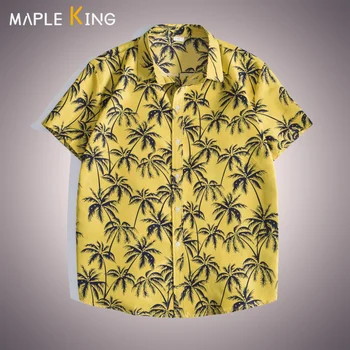 Bărbați cu mânecă Scurtă Cămăși Hawaiiene Vara Butoane Vrac Tipărite Camisas Y Blusas Strada Uzură Plajă Masculin Florale Cămașă Plus Dimensiune