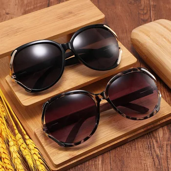 Nou Stil de Moda de Bambus, Lemn de ochelari de Soare Femei capabil de Metal Combinație Supradimensionat ochelari de Soare Cadru Retro Decorative Ochelari