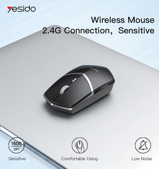 Yesido Mouse-ul fără Fir Tăcut Pentru Mouse de Calculator 1600 DPI Ergonomic Mause Silențioasă Sunetul USB de PC Soareci Mouse Wireless pentru Laptop