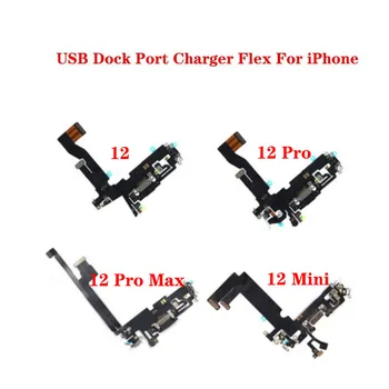 10BUC USB Încărcător de Putere Portul de Încărcare Mufa Dock Conector Microfon Bord Cablu Flex Pentru IPhone 12 Mini Pro Max