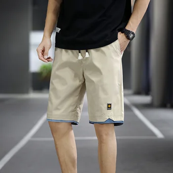 2023 Vară pentru Bărbați pantaloni Scurți de Sport de Cinci puncte Pantaloni Largi Casual Pantaloni de Plajă de Culoare Solidă Tendință de Uzură Exterioare de Mari Dimensiuni pantaloni Scurți 8Xl