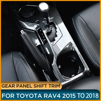 Fibra de Carbon Linie Mașină de Viteze Schimbare Panou Ornamental Pentru Toyota RAV4 2018 2017 Cana de Apa Viteze Cadru Autocolant Pentru Toyota RAV4 2015 2016