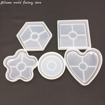 DIY Cristal Rășină Epoxidică Mucegai Pătrat Rotund Hexagon Coaster Mucegai Silicon Decorațiuni Handmade Cupa Mat Pad Mucegai Accesorii