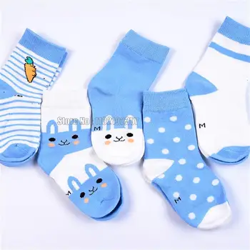 5 Perechi/lot Iepure Albastru Bumbac Baby Boy Fata de Socking Copii Desene animate Morcov Moda Șosete Copii Nou-născuți