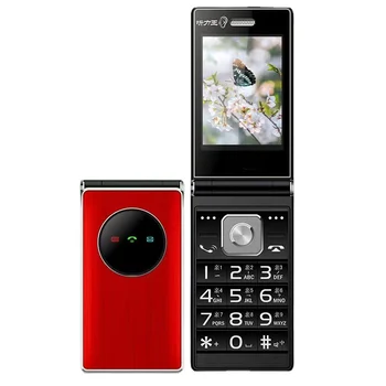 În vârstă Mare Buton Flip Telefon Mobil 2.4 Inch Dual Sim Card MP3 Apelare rapidă Dual Lanterna Metal Frontieră Mini Clapetă telefon Mobil