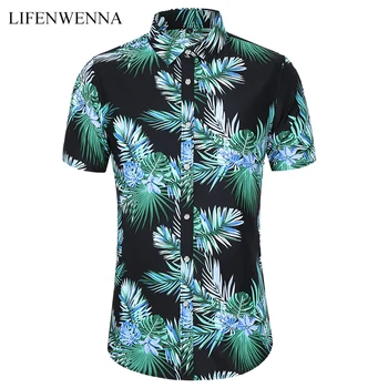 2020 Camasa Casual de Vara Tricou Bărbați ' Noua Moda Floare Imprimate Maneca Scurta Shirt Mens Plaja Cămașă Hawaiană Plus Dimensiune 6XL 7XL