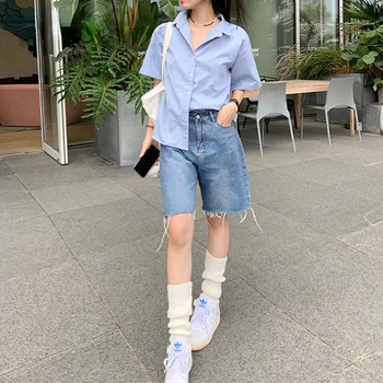 Blugi pentru Femei 2023 Noi Y2k de Înaltă Calitate se Potrivesc Casual Pantaloni din Denim Japonez, Moda Casual Viață Doar Distractiv de Blugi Scurte Fata