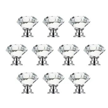 10 Buc 30mm Forma de Diamant Cristal Ușă de Sticlă Mâner pentru mobilier Sertar Bucatarie Trage Ocupă de Butoane se Ocupe de Garderoba